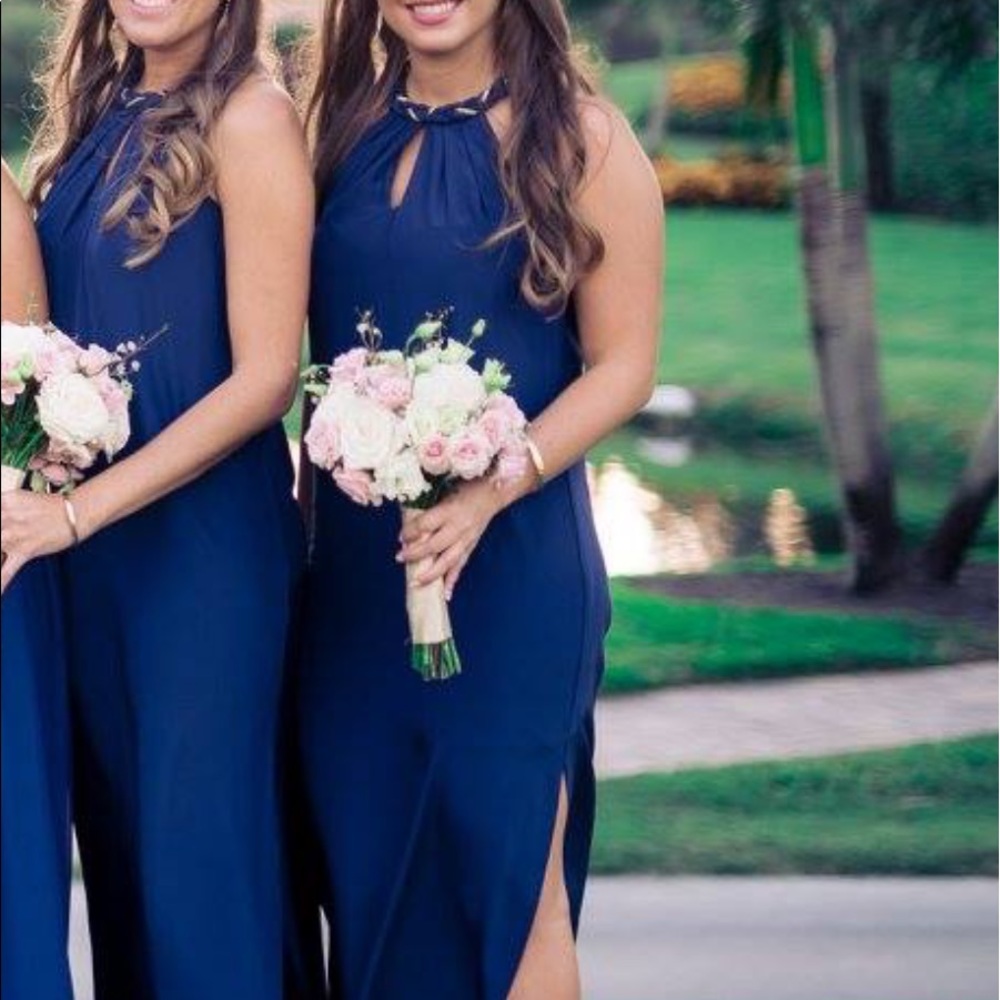 Alice & Trixie Navy Silk Maxi Dress